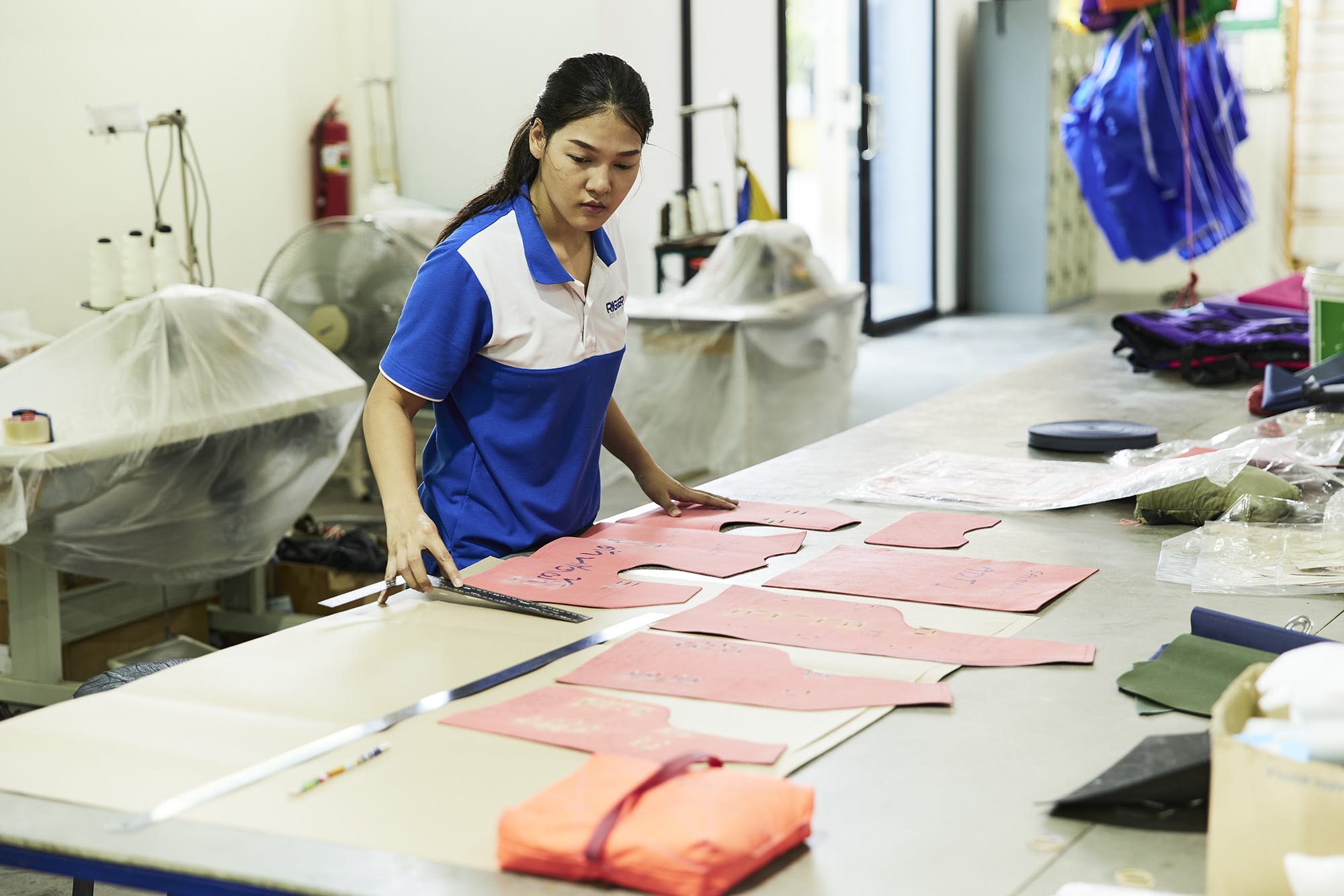 Preparing a Life Jacket to be sewed | Fly n Float Thailand