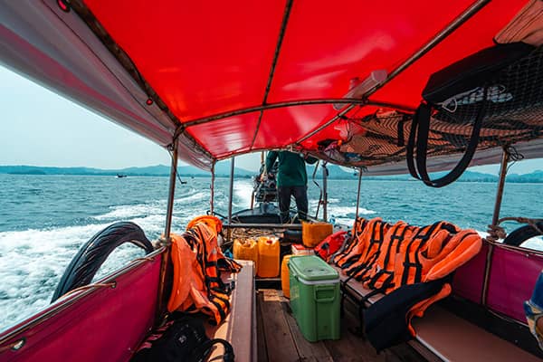 life jackets on boat